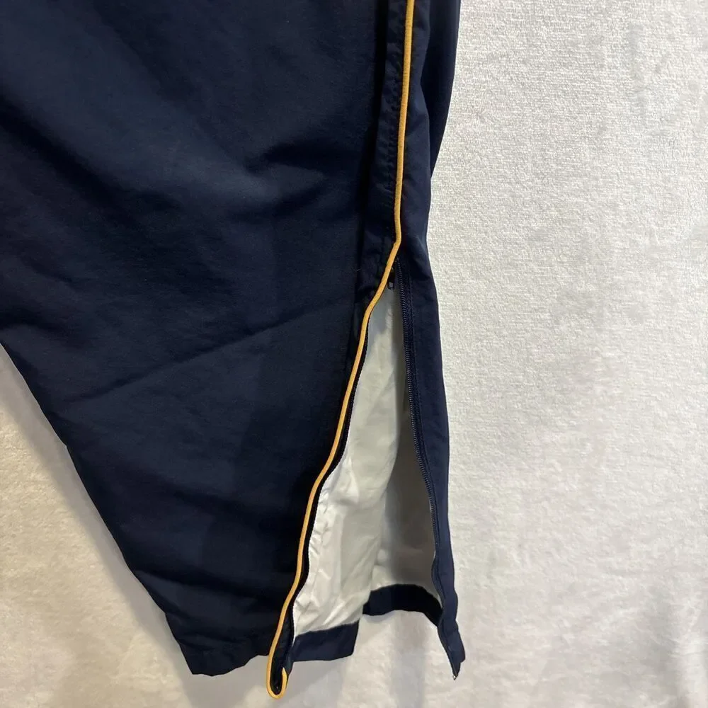 Nike Men's Windbreaker Track Pant Vintage Y2K Navy Yellow Ankle Zip Size XL